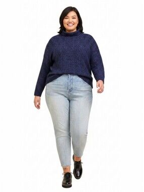 TORRID 2X  Blue Vegan Cashmere pullover turtleneck sweater NWT